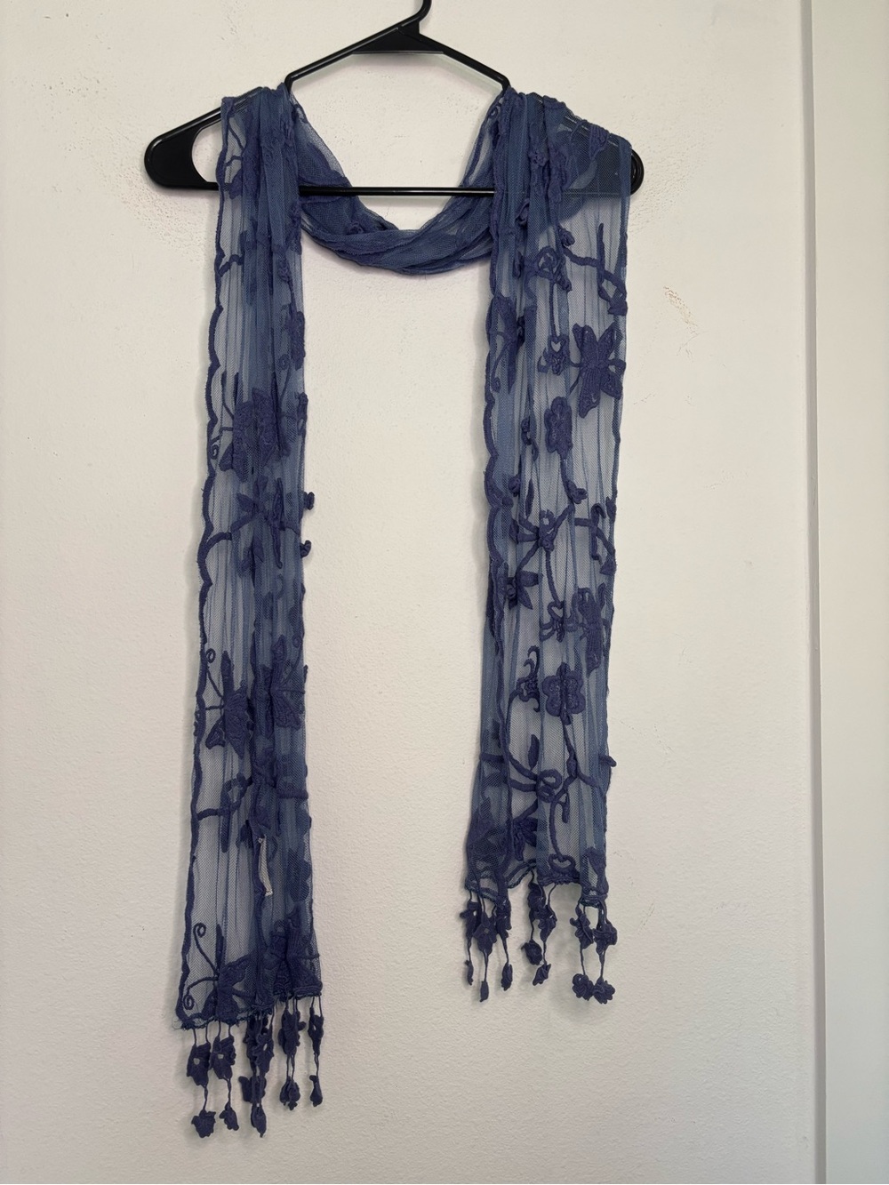 INDIGO SOUL DEEP BLUE BUTTERFLY MESH BOHEMIAN SCARF